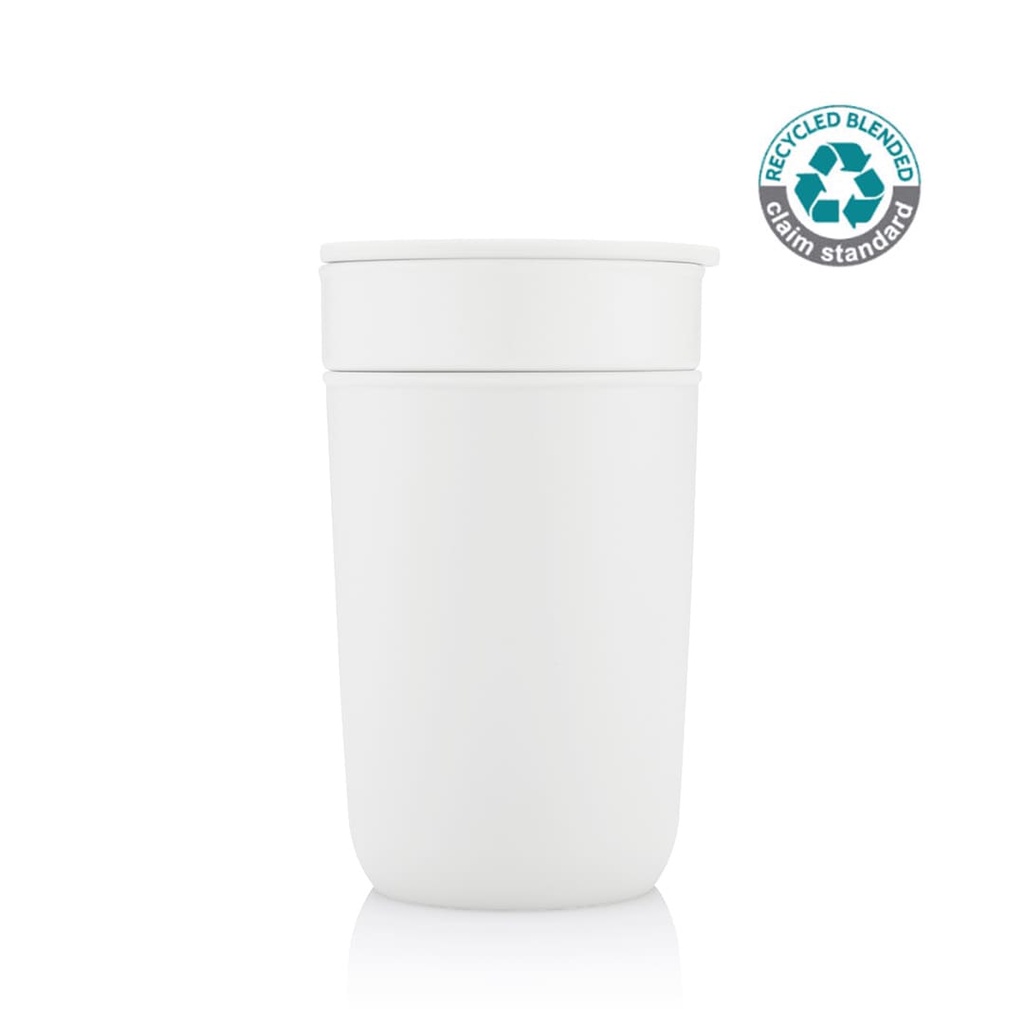 SAVONA - Hans Larsen Premium Ceramic Tumbler With Recycled Protective Sleeve - White