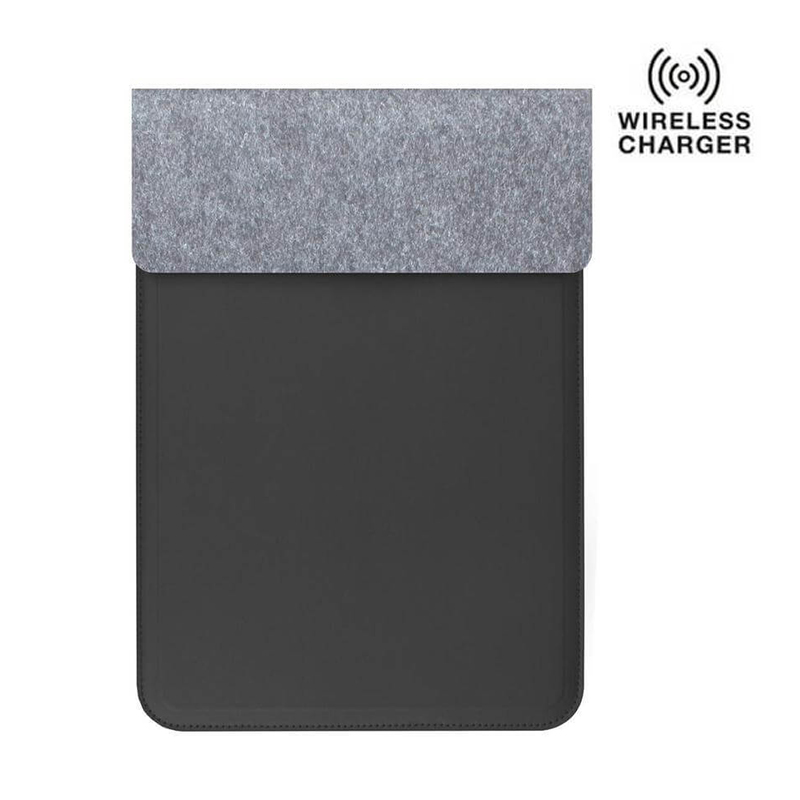 CAMDEN - Giftology 14" Felt Laptop Sleeve With 15W Magnetic Charger - Black