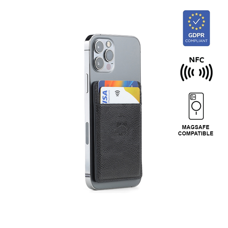 ROMA – Santhome® 2-in-1 Mag Cardholder and Inbuilt NFC Digital Business Card – Black