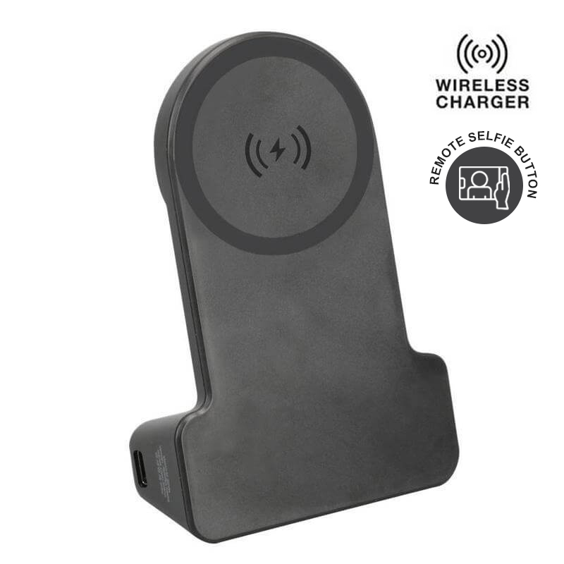 KORMAN - @memorii® Magnetic Phone Stand with 15W Wireless Charging and Remote Shutter - Black