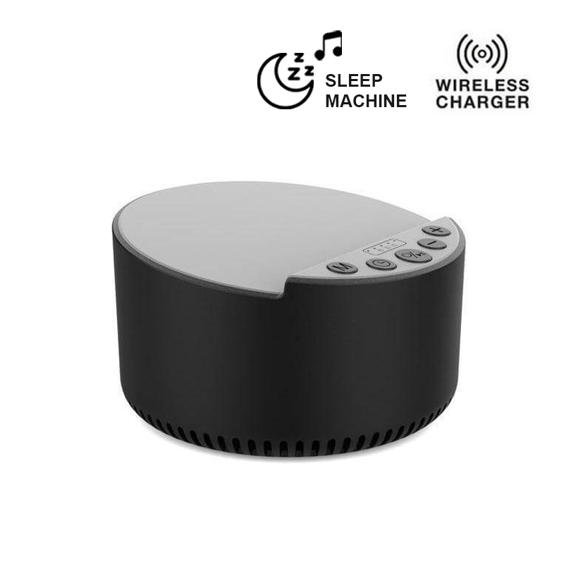 ROVIK – Giftology 3-in-1 Bluetooth Speaker with Sleep Machine and 15W Wireless Charger – Black