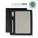 [GSSN 9543] CHANGE ZERO Sustainable Gift Set with Refillable Notebook, Pen & USB Keychain - Grey