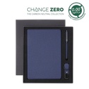 LENZEN - CHANGE ZERO Sustainable Gift Set with Refillable Notebook, Pen & USB Keychain - Navy