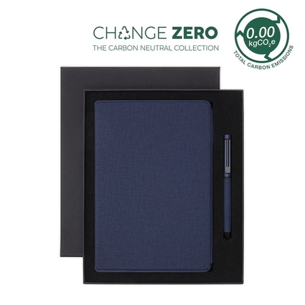 CHANGE ZERO Sustainable Gift Set with Refillable Notebook & Pen – Navy