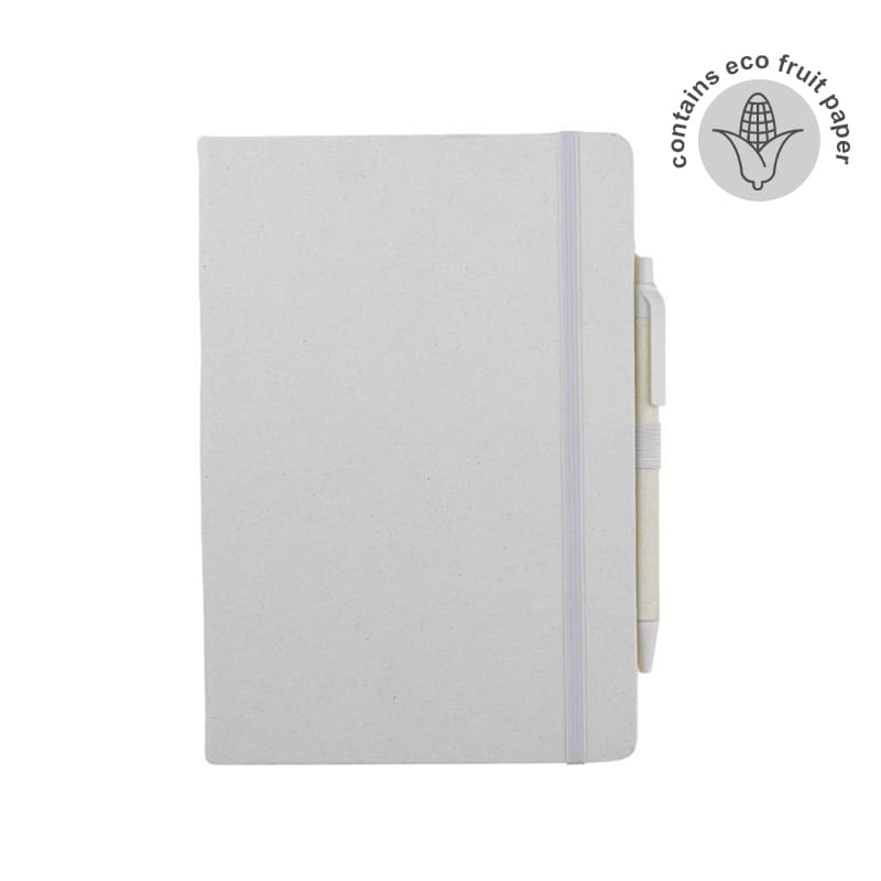 ABULA – eco-neutral® A5 Hard Cover Notebook & Pen Set – Corn Paper