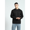 [CREW Black - S] CREW - Santhome Unisex Crewneck Fleece Sweatshirt (Small, Black)