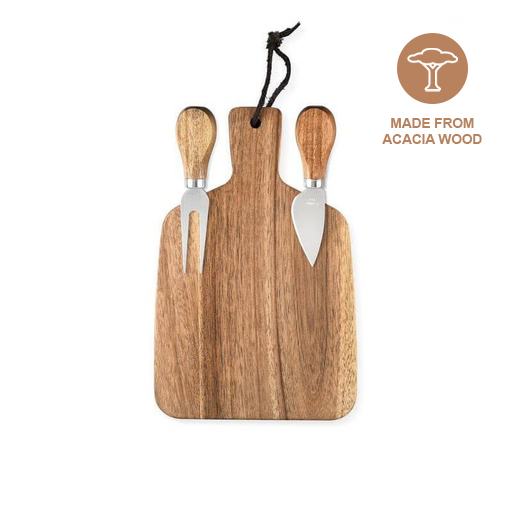 CUCINA – eco-neutral® Wooden Serving Board with 2 Knives