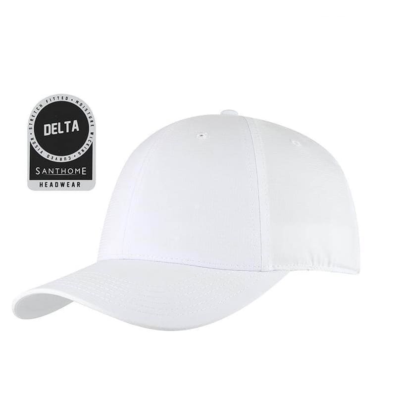 DELTA – Santhome® DryNCool® Performance Stretch-Fitted Cap – White