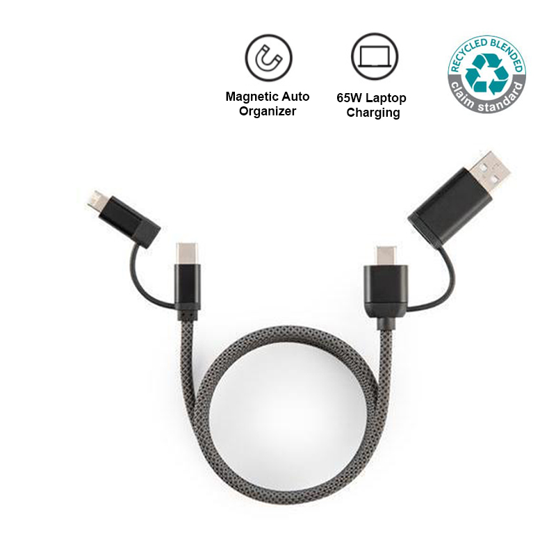 ORSTED – 65W Recycled Magnetic 4-in-1 Multi-Cable