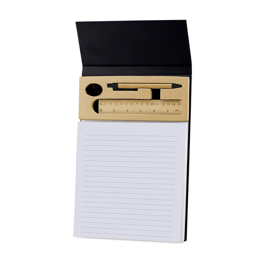 ARSLEV – A4 Ruled Desk Notepad with Pen, Ruler and U-clips