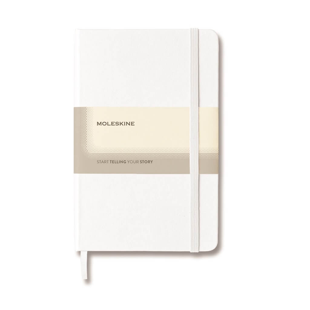 Moleskine Classic Notebook, Hard Cover, Large (5 x 8.25) Ruled/Lined,  White, 240 Pages