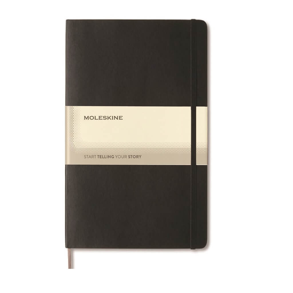 Moleskine Hard Cover, Medium Size Ruled Notebook - Black