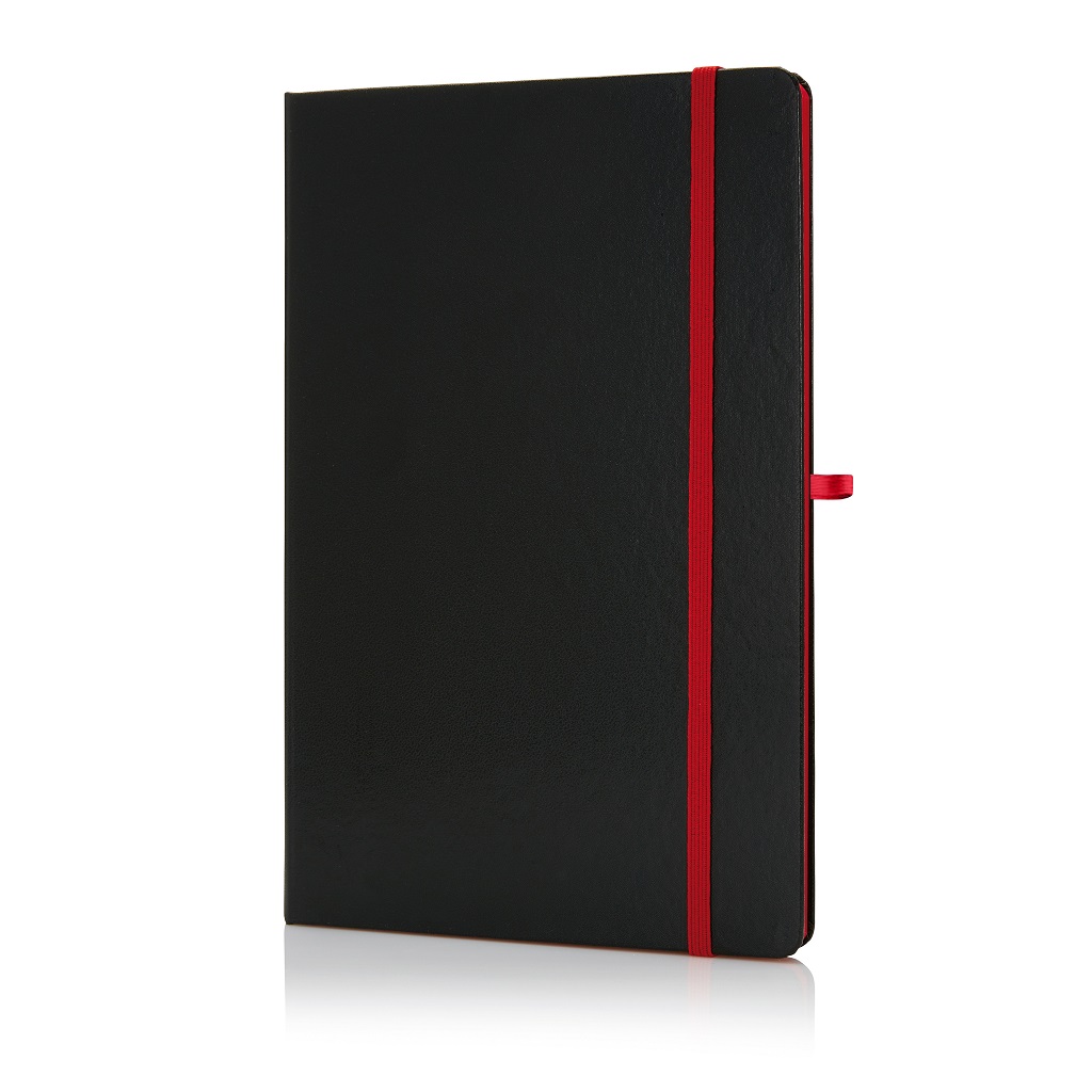 SUKH - SANTHOME A5 Hardcover Ruled Notebook Black-Red