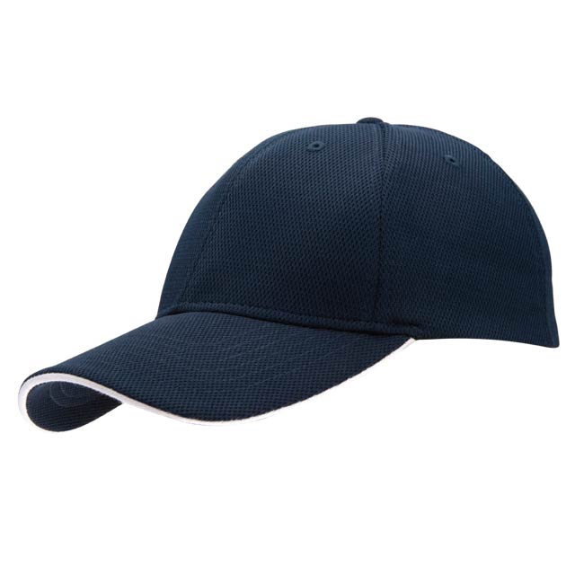 Santhome Nu-Fit® Performance Stretch-Fitted Cap – Navy Blue / White