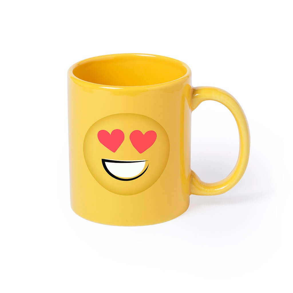 370ml Ceramic Mug With Fun Emoji Designs – Heart