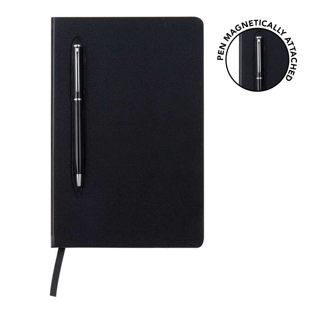 CAMPINA – Giftology A5 Hard Cover Notebook with Metal Pen – Black