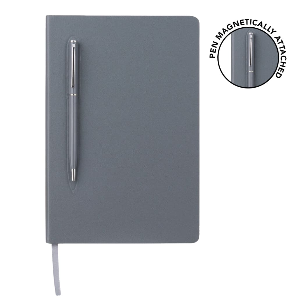 CAMPINA – Giftology A5 Hard Cover Notebook with Metal Pen – Grey