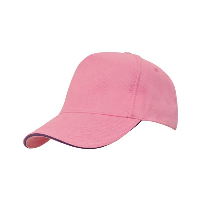 Hans Larsen Cotton Cap-Pink/Purple Sandwich