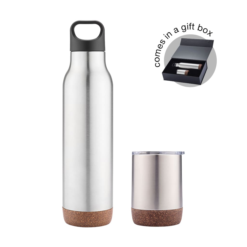 ALMELO - Hans Larsen Insulated Flask & Tumbler Set - Silver