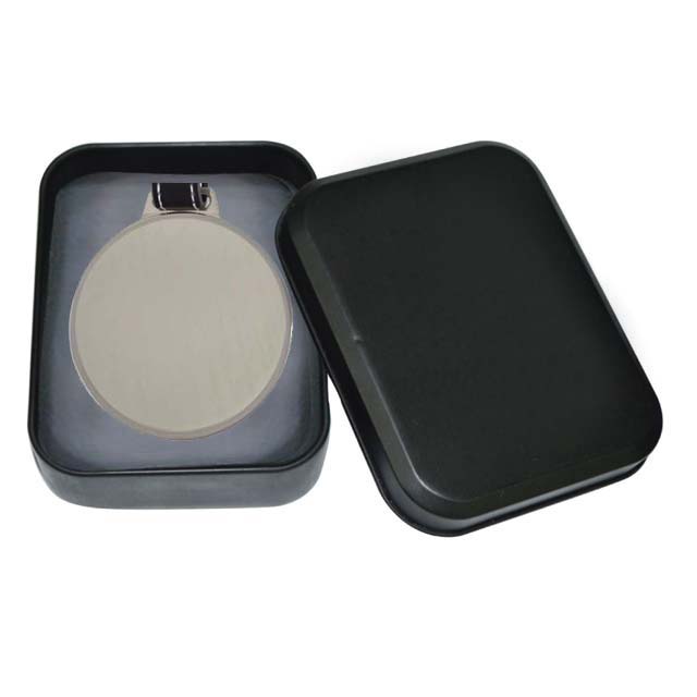 KARAK - Metal Luggage Tag With Leather Strap in a Tin Box