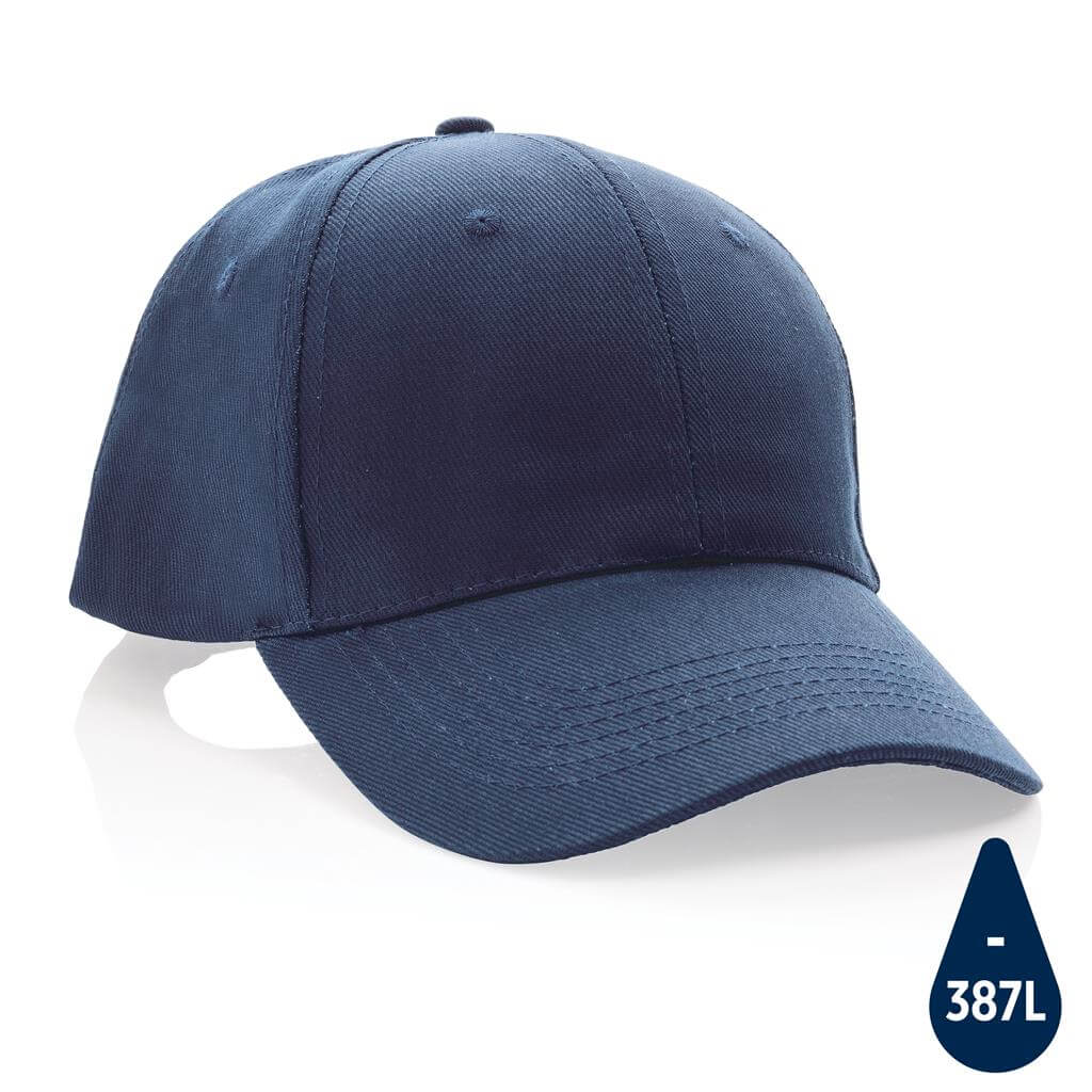 Impact AWARE™ 6 Panel 280gr Recycled Cotton Cap – Navy Blue