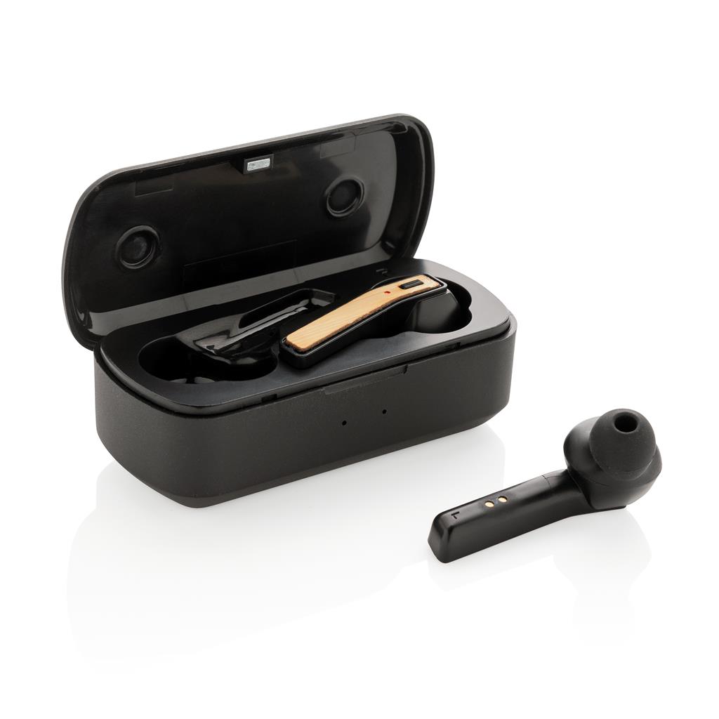 BEBRA – XD Bamboo Free Flow TWS Earbuds in Charging Case – Black