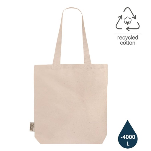 [CTEN 427] DARGUN - GRS-certified Recycled Cotton Tote Bag with Gusset - Natural