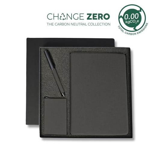 [GSSN 9545] CHANGE ZERO Sustainable Gift Set with Refillable Notebook, Pen & Cardholder - Black