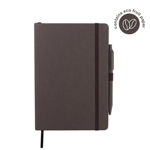 [NBEN 5248] ABULA - eco-neutral® A5 Hard Cover Notebook & Pen Set - Coffee Paper