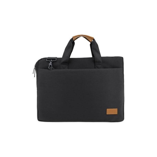 [MBSN 2173] SLOTEN - Santhome® 15" Laptop Bag - Black/Tan