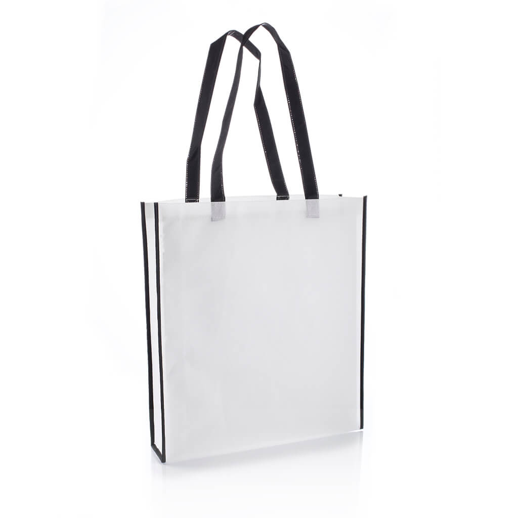 Non Woven Shopping Bag Vertical White Black